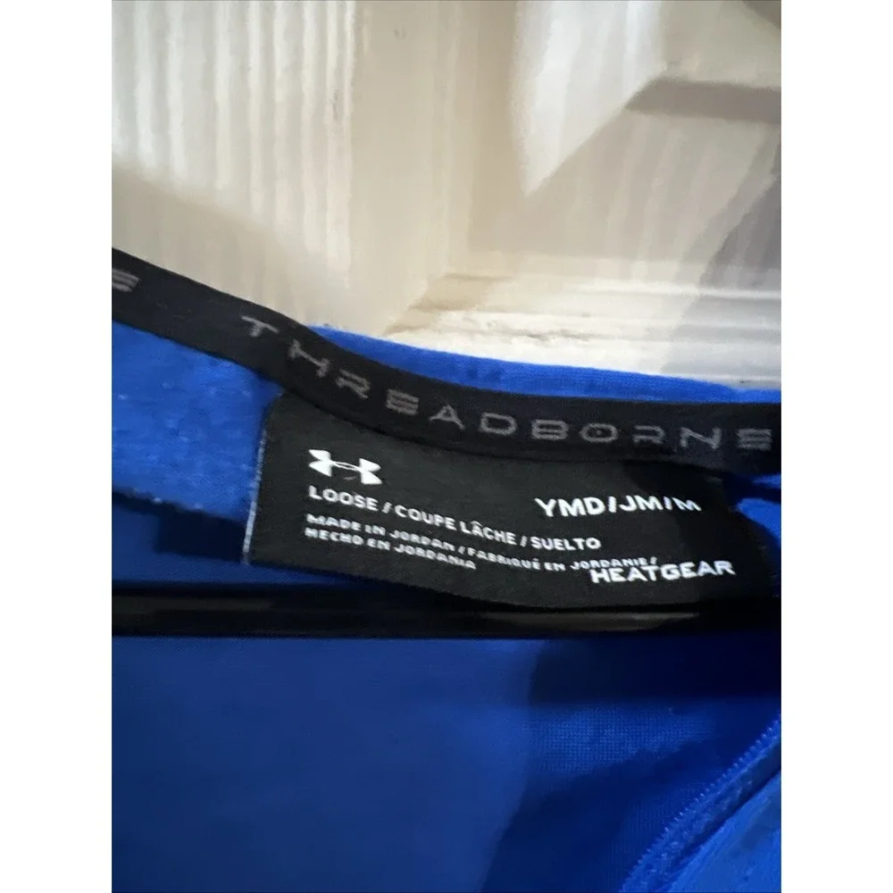 Threadborne Boys Size M Blue And Black Strip Thin Long Sleeve Jacket